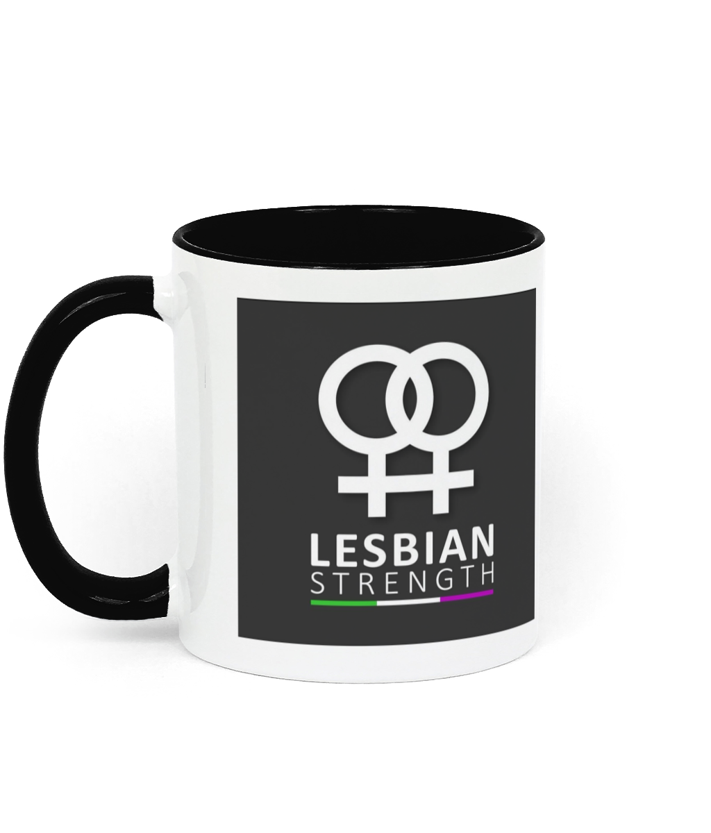 Lesbian Strength Two-Tone Ceramic Mug